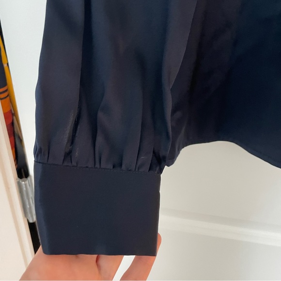 100% Silk Navy Blue Lilysilk Blouse - Picture 7 of 12